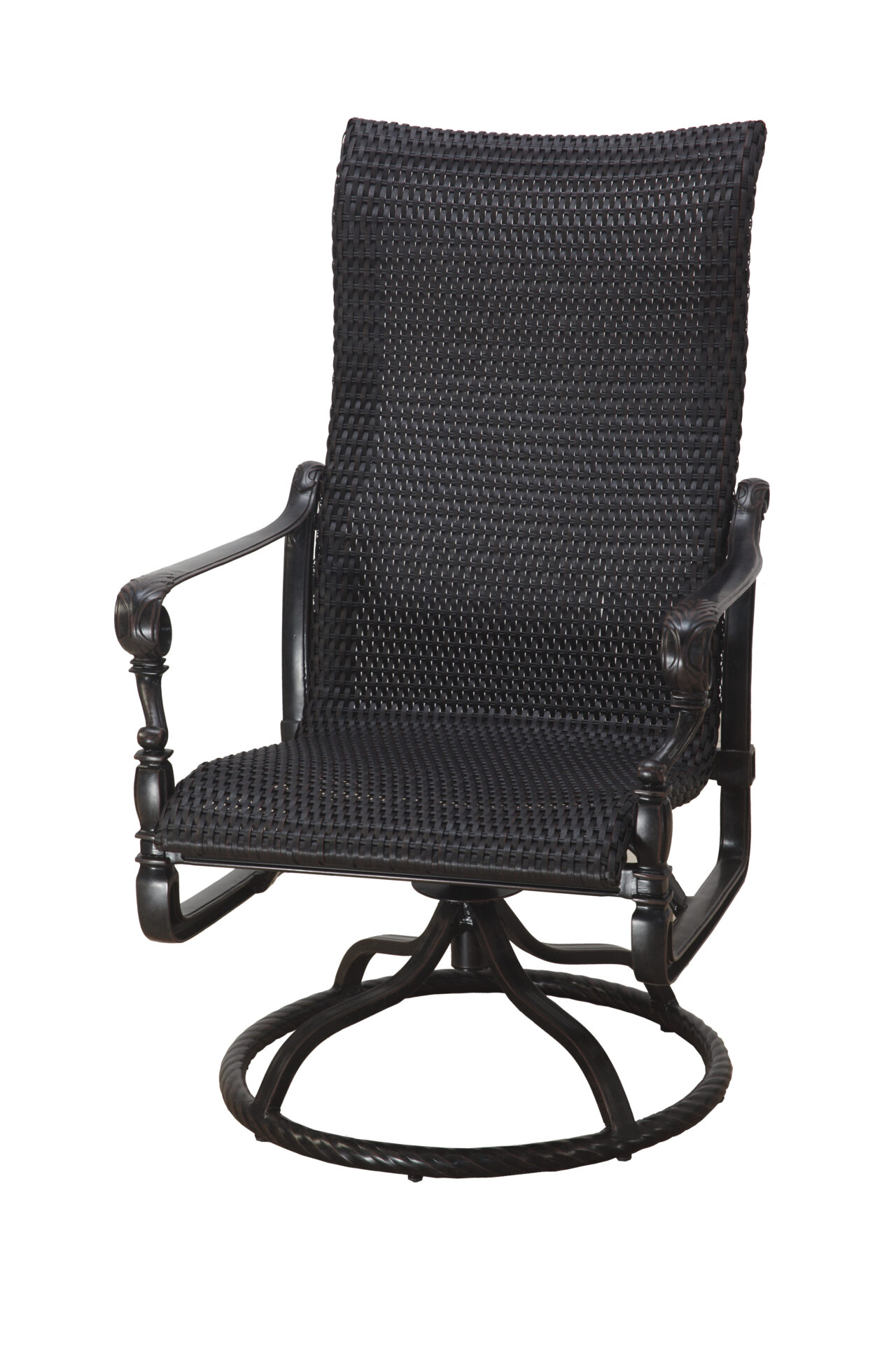Grand Terrace Woven High Back Swivel Rocker