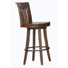 Gettysburg 30" Wood Back Swivel Barstool - Pool City