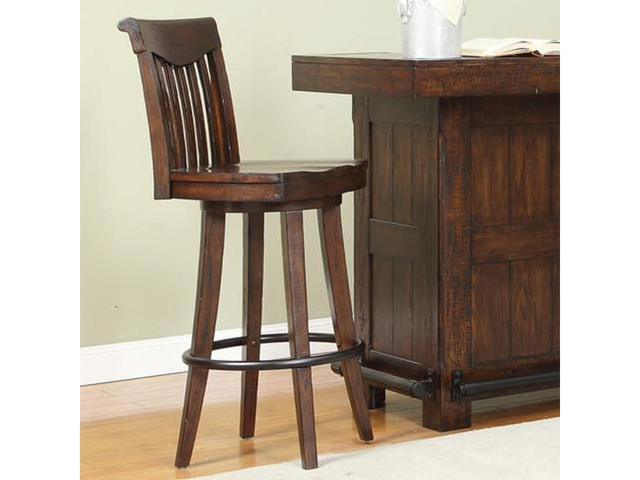 Gettysburg 30″ Wood Back Swivel Barstool