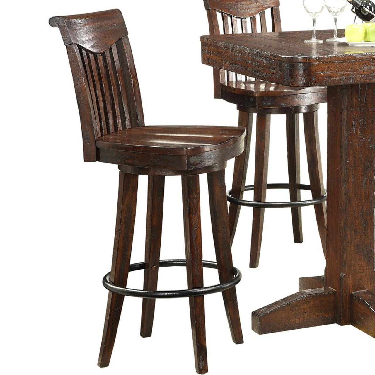 Gettysburg 30″ Wood Back Swivel Barstool